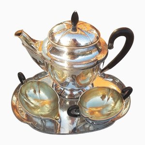 800 Silver Tea Service with Tray, Set of 4