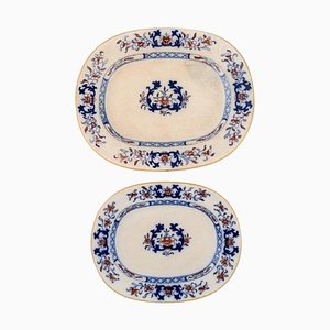 Antique Dishes in Hand-Painted Faience from Mintons, England, Set of 2