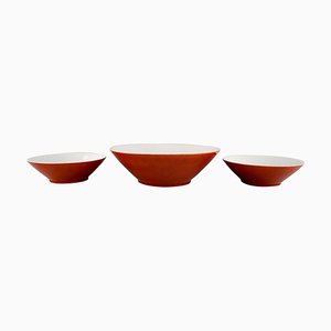 Bols en Porcelaine par Kenji Fujita pour Tackett Associates, 1953-1956, Set de 3