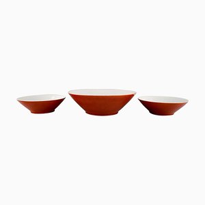 Bowls in Porcelain by Kenji Fujita for Tackett Associates, 1953-1956, Set of 3