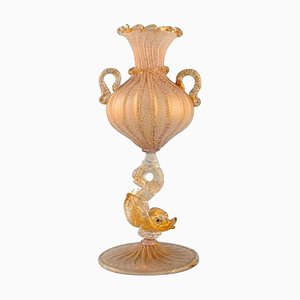 Geformte Vase aus mundgeblasenem Kunstglas von Barovier und Toso, Venedig