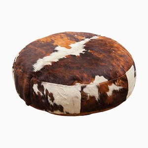 Large Lounge Ottoman Pouf in Cow Leather