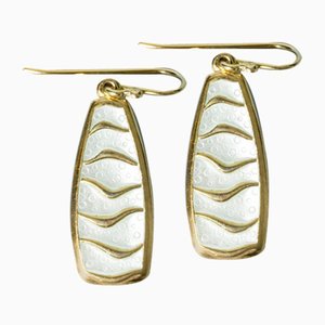 Gilded Enamel Earrings From David Andersen, Set of 2