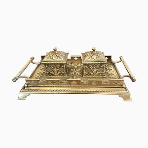 Antique Victorian Brass Desk Set