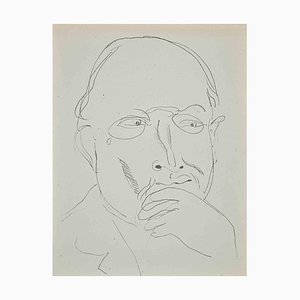 Raoul Dufy, estudio para autorretrato, litografía original, años 20
