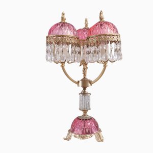 Vintage French Prism Boudoir Table Lamp