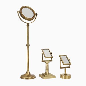 Antique Brass Table & Mirror Set by Jules Duboscq