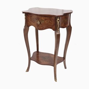 Baroque French Inlaid Rosewood Marquetry Side Table