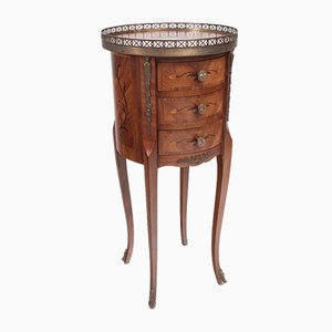 Baroque French Inlaid Rosewood Marquetry Side Table