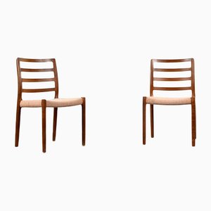 Danish Teak & Wool 85 Dining Chairs by Niels Otto Møller, 1960s, Set of 2