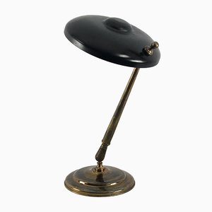 Mid-Century Brass and Lacquer Articulated Table Lamp from Lumi Milano