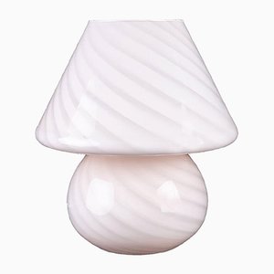 Italian Swirl Murano Glass Mushroom Table Lamp from Vistosi