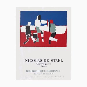 Affiche de la Bibliothèque Nationale Expo 79, Ouvrage Gravé et Livres par Nicolas De Stael