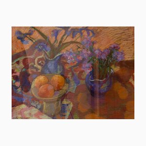 Impressionist Piece of Flowers & Fruit, Pastel, Olwen Tarrant