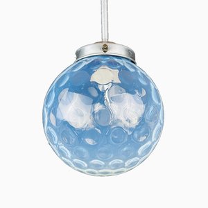 Lampe à Suspension Sphère Vintage Bleue, Italie, 1960s