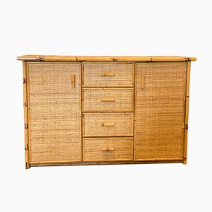 Credenza in Bamboo and Wicker, 1970s