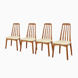 Mid-Century Scandinavian Teak and Wool Dining Chairs, 1960s, Set of 4