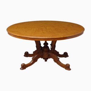 Mesa de centro o mesa de comedor victoriana de madera satinada