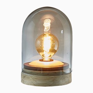 Lampe Globe en Bois de Peuplier et Verre de Cocobolo