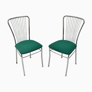 Chaises Mid-Century en Chrome, 1980s, Set de 2