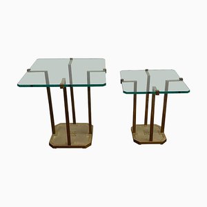 Brass and Glass Side Table by Peter Ghyczy, 1970s