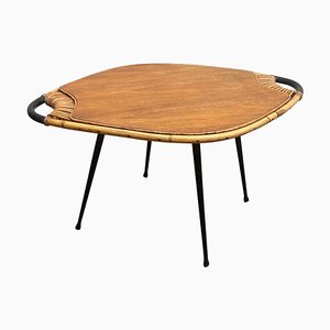 Table Basse Mid-Century en Bambou en Forme de Citron