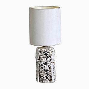 Table Sculptural Lamp with Enamelled Ceramic Structure, 1960s