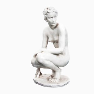 Figura agachada de porcelana de Fritz Klimsch para Rosenthal, Germany, 1907-1956
