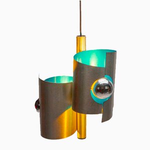 Space Age Spirelli Pendant Lamp in Turquoise