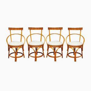 Chaises de Salle à Manger Vintage en Bambou, Set de 4