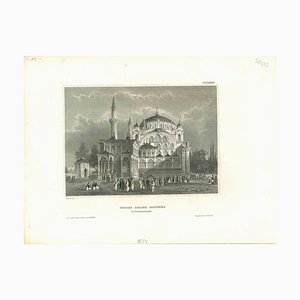 Ancient View of Sultan Selim's Mosque in Constantinople, Lithograph, 1850s
