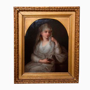 Peinture, Portrait de Dame en Vestale, 19ème Siècle