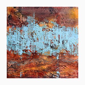 Andrew Francis, Borderland I, pintura abstracta encáustica contemporánea, 2020