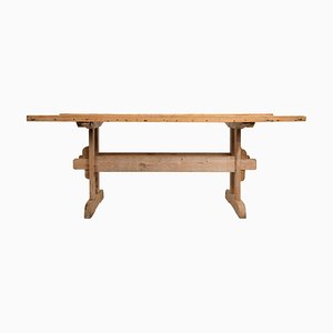 19th Century Swedish Pine Country Dining Trestle Table