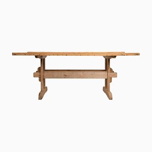 19th Century Swedish Pine Country Dining Trestle Table