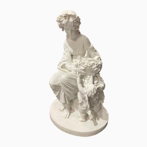 Child and Woman in Biscuit Porcelain