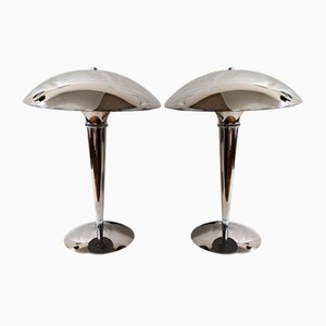Chrome Table Lamps, 1960s or 1970s, Set of 2
