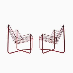Red Metal Wire Jarpen Chairs by Niels Gammelgaard for Ikea, 1983, Set of 2