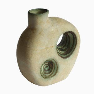 Jarrón era espacial de cerámica con agujeros de Nikos Dazelidis, Athens, años 60