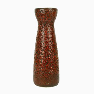 Mid-Century Fat Lava 520-32 Vase in Rot & Schwarz von Scheurich, 1960er
