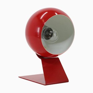 Lámpara de mesa ajustable roja, años 60