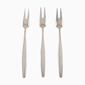 Cypress Cold Meat Forks in Sterling Silver from Georg Jensen, Set of 3