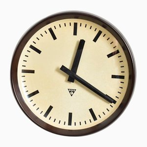 Grande Horloge Ronde Pragotron Vintage en Bakélite