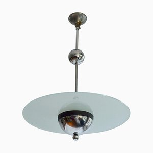 Chrome and Glass Pendant Lamp by Willem Hendrik Gispen, 1930s