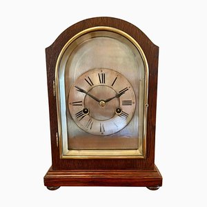 Horloge de Cheminée Antique Édouardienne en Acajou