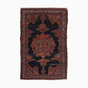 Floral Bakhtiari Dark Blue Rug with Border and Medallion