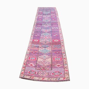 Tapis de Couloir Oushak Vintage en Laine Nouée à la Main, Turquie