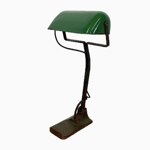 Lámpara de banco vintage esmaltada en verde de Astral, años 30