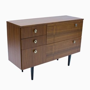 Walnut Shoe Cabinet with 4 Edges, 1960s
