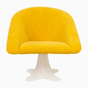 Space Age Chair with Yellow Upholstery, 1970s